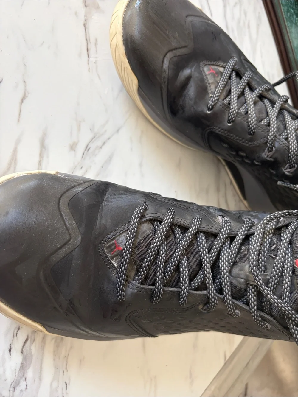 Jordan Men's Black and Gray High-Top Basketball Sneakers